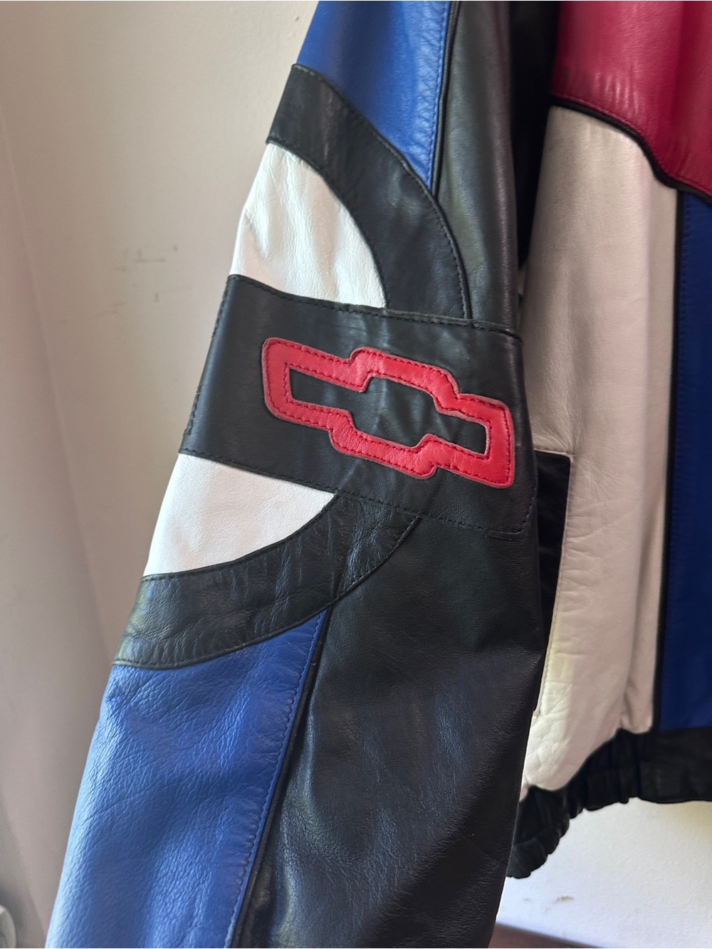 RARE 90s Vintage Corvette Bomber Leather Jacket Men's L Leather Classic - AS IS - Picture 4 of 8